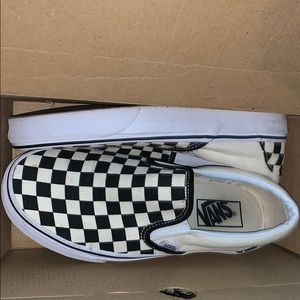Black & Off White Checkerboard Vans 7.5